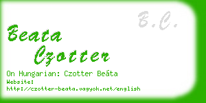 beata czotter business card