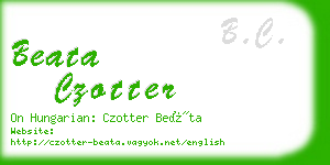 beata czotter business card